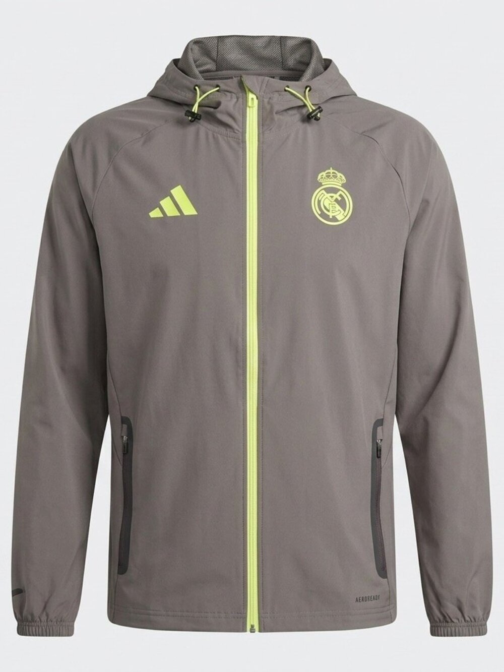 Adidas Real Madrid Gray Hooded Jacket JV5322 Size XL NWT